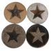 Cowhide Star Coasters - Set of 4