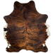Colombian Brown and Black Brindle Cowhide:   brown and black with white on the belly  - 7'2" x 6' (COBR876)