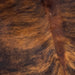 Closeup of this Colombian Cowhide, showing brown and black brindle (COBR876)