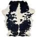Large Colombian Tricolor Cowhide:  appears to be white with black spots, but there is dark brown in some of the black spots - 7'6" x 5'7" (COTR528)