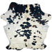 Colombian Cloudy Tricolor Cowhide: off-white with spots that are brown and black, and faint, cloudy, brown spots - 7'5" x 6' (COTR565)
