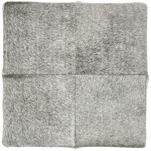 Top View: Cowhide Cube - Gray: gray, white, and off-white - 17" x 17" x 17" (CUBE073)