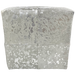 Cowhide Cube - Silver Metallic Acid Wash on White Cowhide - 17" x 17" x 17" (CUBE077)