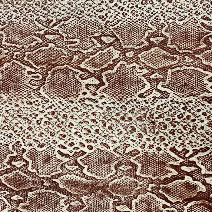 Golden Snake Print Leather (GLDSNP) - off-white with a golden brown, embossed snake print