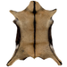 Brown Goatskin: brown with a strip of dark chocolate down the middle and along the side edges  - 2'7" x 2'1" (GOAT124)