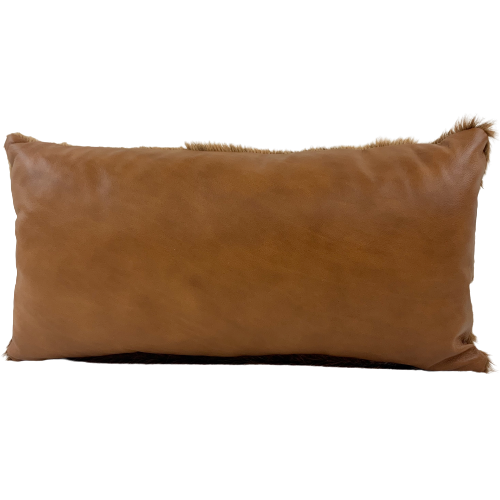 Lumbar Pillow - Two Tone Golden Brown Leather - 24" x 12" (LPIL033)