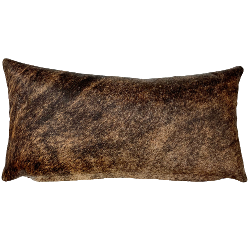 Lumbar Pillow - Brown and Black Brindle Cowhide - 24" x 12" (LPIL052)