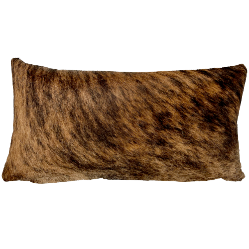 Lumbar Pillow - Brown and Black Brindle Cowhide - 24" x 12" (LPIL056)
