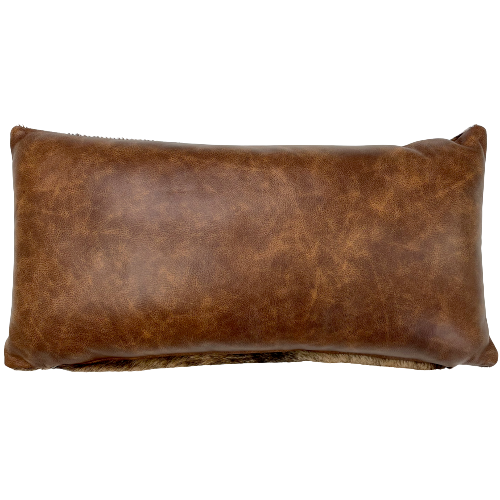 Lumbar Pillow - Distressed Brown Leather - 24" x 12" (LPIL056)