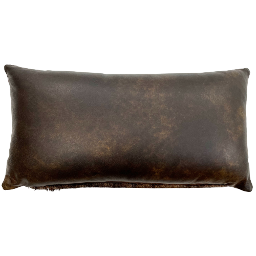 Lumbar Pillow - Two Tone Brown Leather - 24" x 12" (LPIL064)