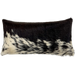 Lumbar Pillow - Black and White Speckled Cowhide - 24" x 12" (LPIL085)