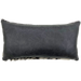 Lumbar Pillow - Distressed, Dark Gray Leather  - 24" x 12" (LPIL085)