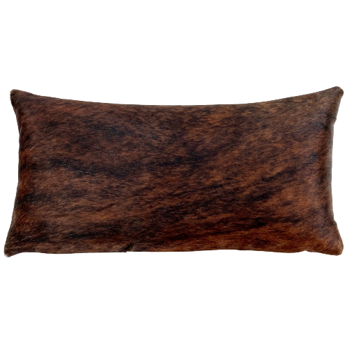 Lumbar Pillow - Brown and Black Brindle Cowhide - 24" x 12" (LPIL086)