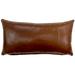 Lumbar Pillow - Solid Brown Leather - 24" x 12"(LPIL087)