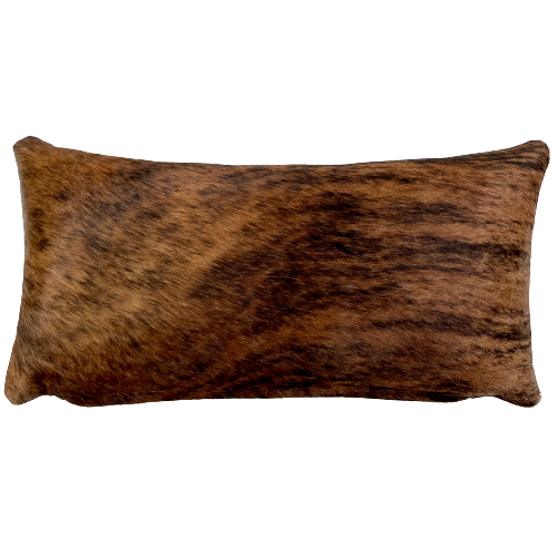 Lumbar Pillow - Brown and Black Brindle Cowhide - 24" x 12"(LPIL088)