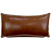 Lumbar Pillow - Solid Brown Leather - 24" x 12"(LPIL088)