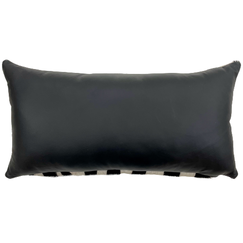 Lumbar Pillow - Black Leaher - 24" x 12" (LPIL091)