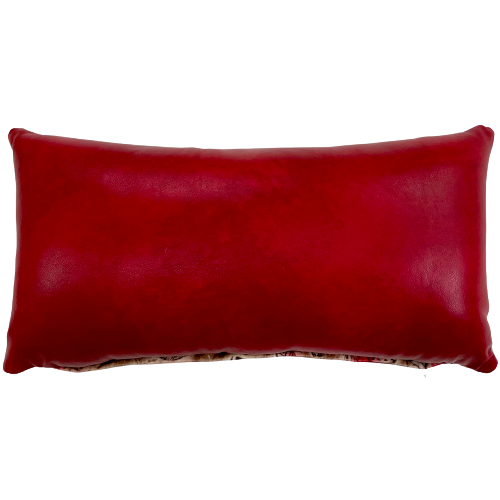 Lumbar Pillow - Red Leather - 24" x  12" (LPIL093)