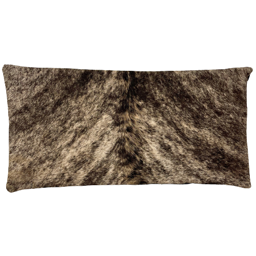 Lumbar Pillow Cover - Black and Light Tan Brindle Cowhide - 24" x 12" (LPILC073)