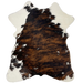 Tricolor Mini Cowhide, White with a Brown and Black Brindle Pattern - 2'8" x 2'3" (MINI075)