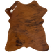 Brown and Black Brindle Mini Cowhide: brown with black brindle markings, with a splash of white near the left, fore shank  - 2'8" x 2'3" (MINI119)