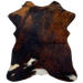 Dark Tricolor Mini Cowhide: black and brown, with a few splashes of white on the bottom part of the hide - 2'8" x 2'3" (MINI152)
