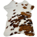 Tricolor Mini Cowhide:  white with spots that are brown with streaks of black - 2'8" x 2'3" (MINI171)