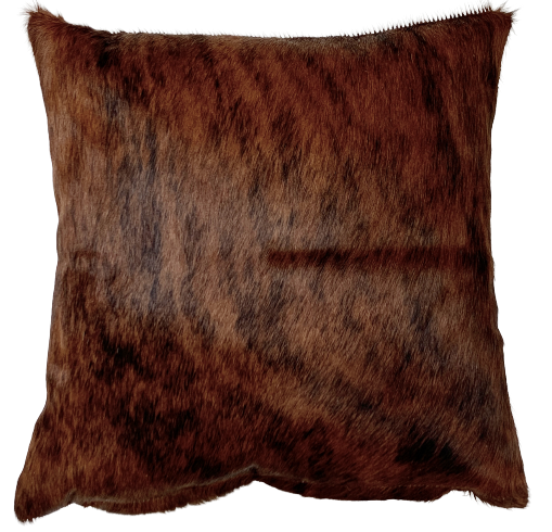 Square Pillow - Brown and Black Brindle Cowhide - 18" x 18" (PIL111)