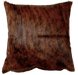 Square Pillow - Brown and Black Brindle Cowhide - 18" x 18" (PIL111)