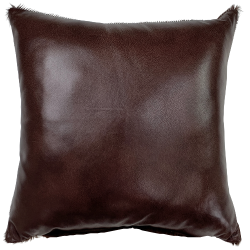 Square Pillow - Two-Tone Brown Pebble Leather - 18" x 18" (PIL111)