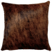 Square Pillow - Brown and Black Brindle Cowhide - 18" x 18" (PIL112)