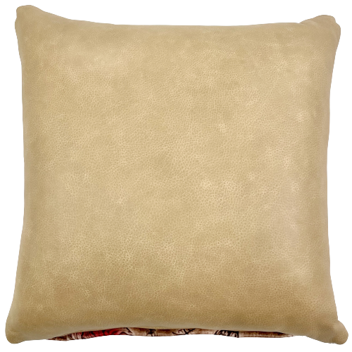 Square Pillow - Two Tone Vanilla Leather - 18" x 18" (PIL154)