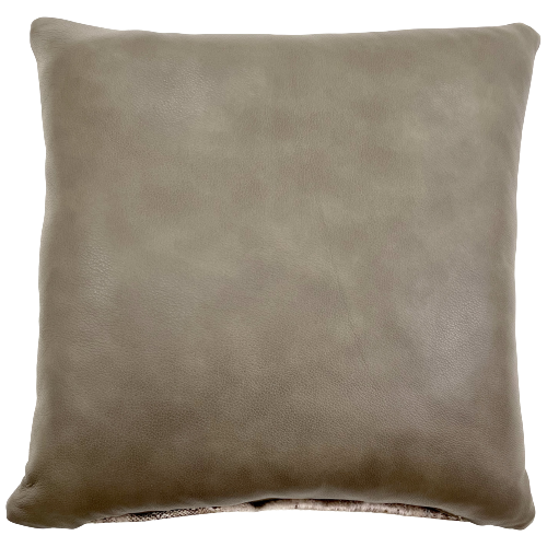 Square Pillow - Two Tone Gray Leather - 18" x 18"(PIL155)