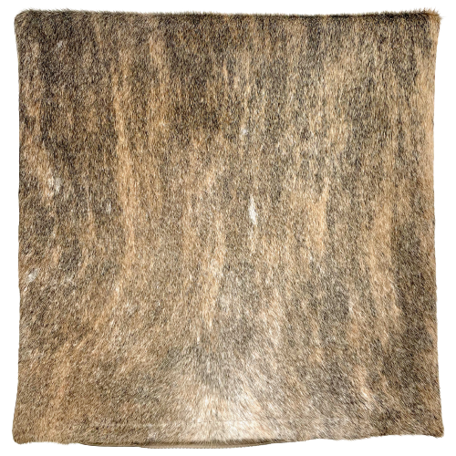 Square Pillow Cover - Gray and Tan Brindle Cowhide - 18" x 18" (PILC129)