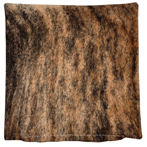 Square Pillow Cover - Brown and Black Brindle Cowhide - 18" x 18" (PILC131)