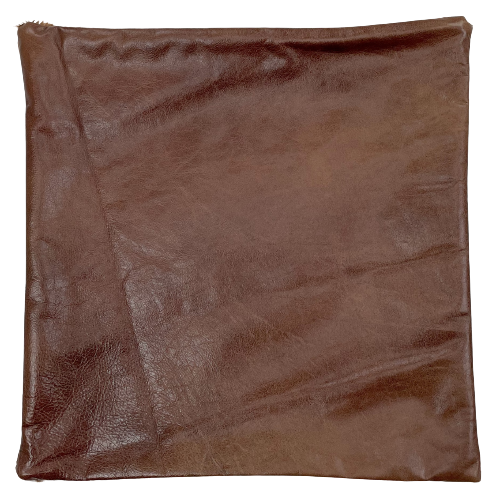 Square Pillow Cover - Shiny Brown Leather (PILC136)