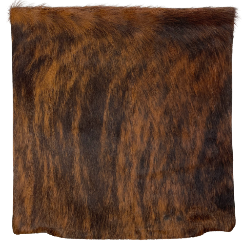 Square Pillow Cover - Black and Golden Brown Brindle Cowhide - 18" x 18" (PILC138)