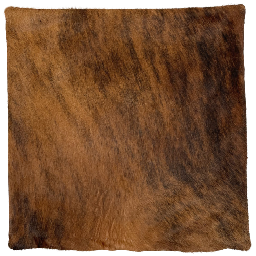 Square Pillow Cover - Golden Brown and Black Brindle Cowhide - 18" x 18" (PILC139)