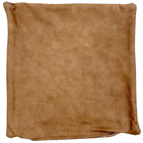 Square Pillow Cover - Two Tone Light Brown Leather - 18" x 18" (PILC143)