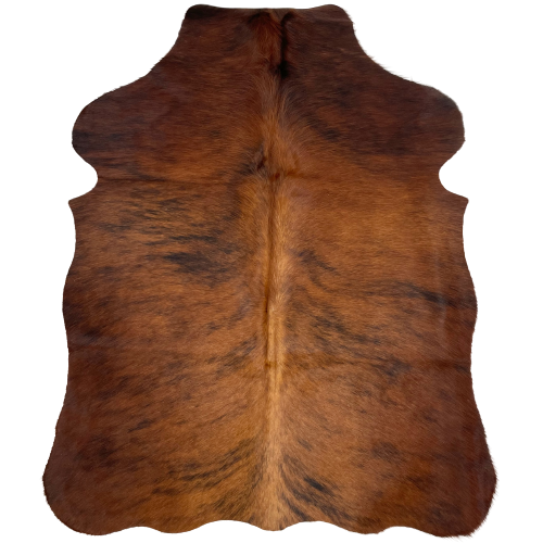 XS Brown and Black Brindle Cowhide, lighter in the middle and darker along the edges - 4'5" x 3'5" (XS066)