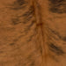 Closeup of this XS, Brindle Cowhide, showing brown with black, brindle markings (XS166)